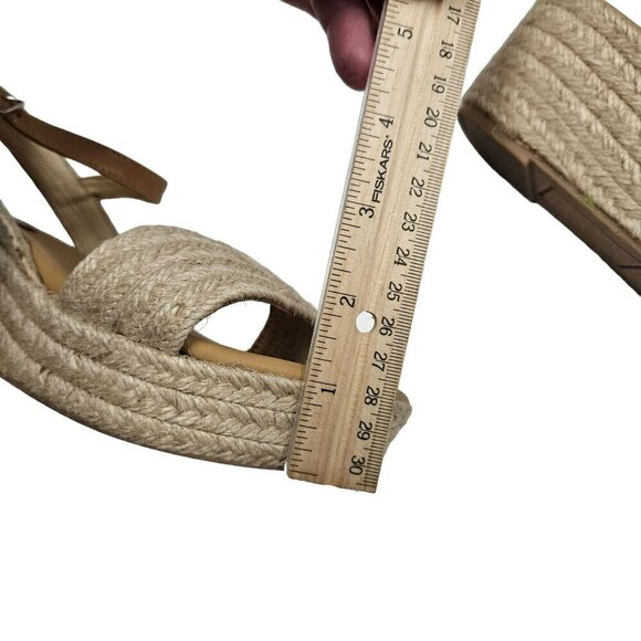 Matt Bernson Women's Espadrille Wedge Sandals Size 8M Tan & Beige Boho Beachy - Picture 11 of 14